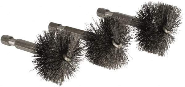 Ridgid - 1-1/4 Inch Inside Diameter, 1-7/16 Inch Actual Brush Diameter, Steel, Power Fitting and Cleaning Brush - Apex Tool & Supply