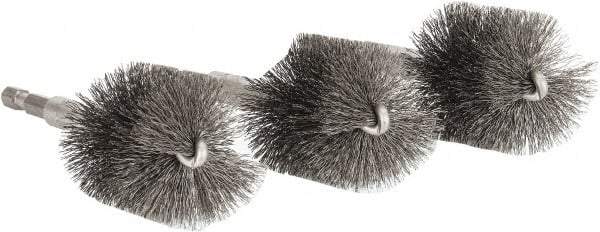 Ridgid - 1-1/2 Inch Inside Diameter, 1-3/4 Inch Actual Brush Diameter, Steel, Power Fitting and Cleaning Brush - Apex Tool & Supply