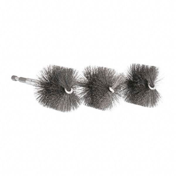 Ridgid - 2 Inch Inside Diameter, 2-1/4 Inch Actual Brush Diameter, Steel, Power Fitting and Cleaning Brush - Apex Tool & Supply