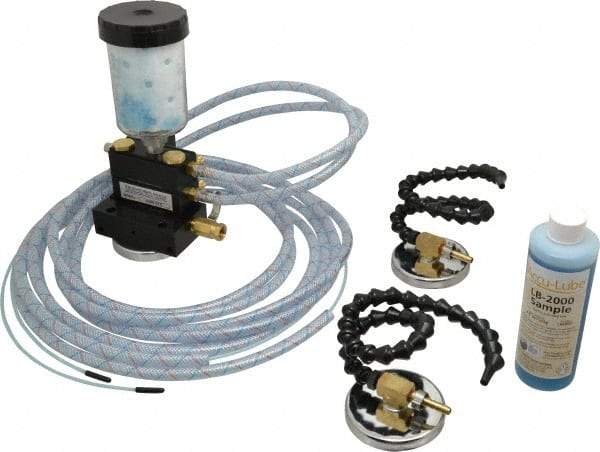 Accu-Lube - 2 Outlet, 10 Ounce Tank Capacity, Micro Lubricant System - 12' Coolant Line Length - Apex Tool & Supply