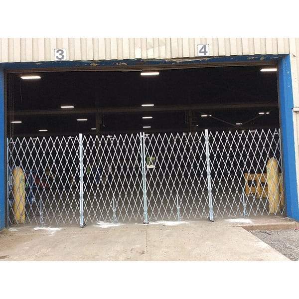 Illinois Engineered Products - 7' High Bi-Parting Folding Gates - Galvanized Steel, Silver - Apex Tool & Supply