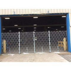 Illinois Engineered Products - 7' High Bi-Parting Folding Gates - Galvanized Steel, Silver - Apex Tool & Supply