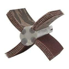 Superior Abrasives - 80 Grit, Coated, Aluminum Oxide Bore Polisher - 1/4" Shank Length, Medium Grade, 22,000 RPM, Polishes Bores with 1 to 1-1/2" Diam - Apex Tool & Supply