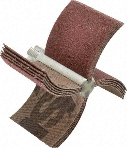 Superior Abrasives - 80 Grit, Coated, Aluminum Oxide Bore Polisher - 1/4" Shank Length, Medium Grade, 16,000 RPM, Polishes Bores with 2-1/8 to 2-1/2" Diam - Apex Tool & Supply