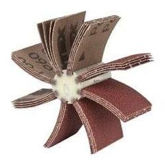 Superior Abrasives - 60 Grit, Coated, Aluminum Oxide Bore Polisher - 1/4" Shank Length, Medium Grade, 16,000 RPM, Polishes Bores with 2 to 2-1/2" Diam - Apex Tool & Supply