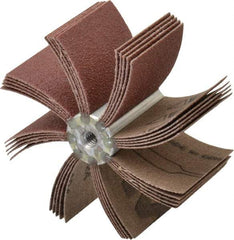 Superior Abrasives - 80 Grit, Coated, Aluminum Oxide Bore Polisher - 1/4" Shank Length, Medium Grade, 16,000 RPM, Polishes Bores with 2 to 2-1/2" Diam - Apex Tool & Supply