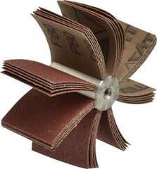 Superior Abrasives - 80 Grit, Coated, Aluminum Oxide Bore Polisher - 1/4" Shank Length, Medium Grade, 15,000 RPM, Polishes Bores with 2-5/8 to 3" Diam - Apex Tool & Supply