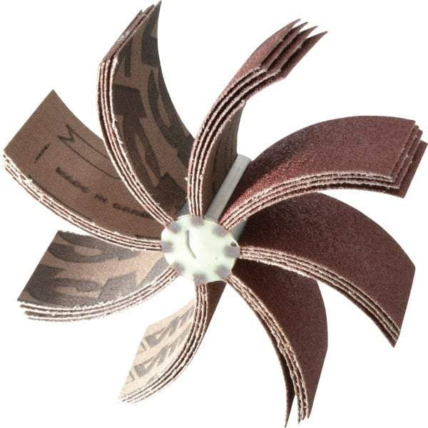 Superior Abrasives - 60 Grit, Coated, Aluminum Oxide Bore Polisher - 1/4" Shank Length, Medium Grade, 10,000 RPM, Polishes Bores with 3-1/8 to 4" Diam - Apex Tool & Supply