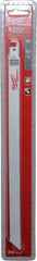 Milwaukee Tool - 12" Long x 5/8" Thick, Steel Reciprocating Saw Blade - Straight Profile, 10 to 14 TPI, Toothed Edge, Universal Shank - Apex Tool & Supply