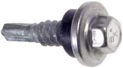 Buildex - #12-24, Hex Washer Head, Hex Drive, 2" Length Under Head, #5 Point, Self Drilling Screw - Stainless Steel Head, Steel Body - Apex Tool & Supply