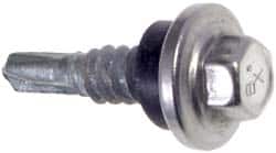 Buildex - 1/4", Hex Washer Head, Hex Drive, 7/8" Length Under Head, #1 Point, Self Drilling Screw - Apex Tool & Supply