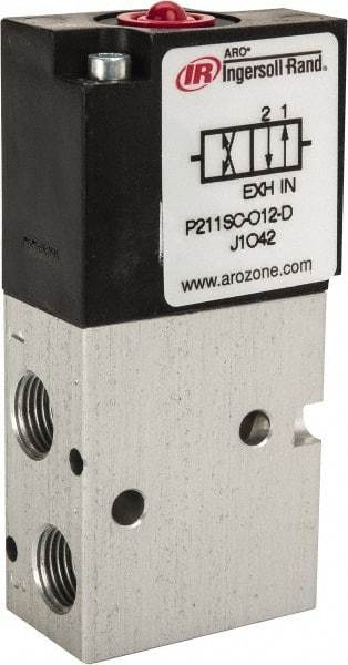 ARO/Ingersoll-Rand - 1/8", 3-Way Stacking Solenoid Valve - 120 VAC, 0.2 CV Rate, 2.4" High - Apex Tool & Supply