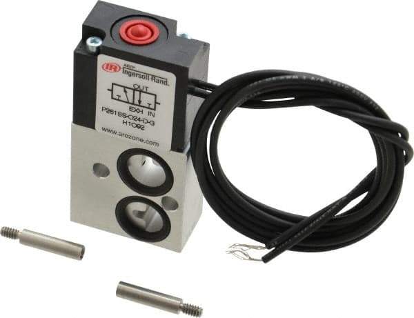 ARO/Ingersoll-Rand - 1/8", 3-Way Stacking Solenoid Valve - 24 VDC, 0.2 CV Rate, 2.4" High - Apex Tool & Supply