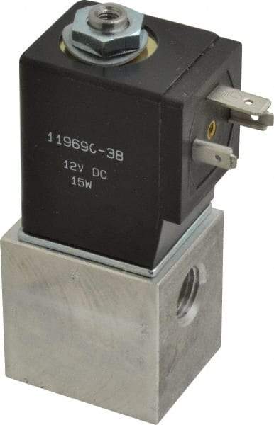 ARO/Ingersoll-Rand - 1/4", CAT Series 3-Way 2-Position Body Ported Stacking Solenoid Valve - 12 VDC, 0.2 CV Rate, 3-1/2" High - Apex Tool & Supply