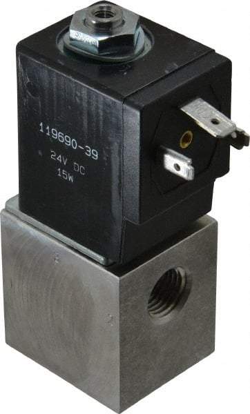 ARO/Ingersoll-Rand - 1/4", CAT Series 3-Way 2-Position Body Ported Stacking Solenoid Valve - 24 VDC, 0.2 CV Rate, 3-1/2" High - Apex Tool & Supply