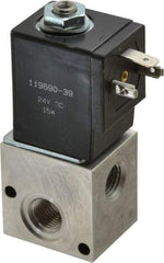 ARO/Ingersoll-Rand - 1/4", CAT Series 3-Way 2-Position Stacking Solenoid Valve - 24 VDC, 0.2 CV Rate, 3-1/2" High - Apex Tool & Supply