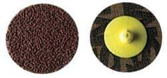 Made in USA - 1-1/2" Disc Diam, 180 Grit, Aluminum Oxide Quick Change Disc - Type S Attaching System, Coated, Brown, Very Fine Grade - Apex Tool & Supply