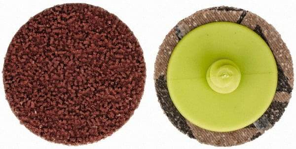 Made in USA - 1-1/2" Disc Diam, 240 Grit, Aluminum Oxide Quick Change Disc - Type R Attaching System, Coated, Brown, Very Fine Grade - Apex Tool & Supply
