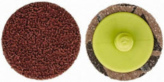 Made in USA - 1-1/2" Disc Diam, 240 Grit, Aluminum Oxide Quick Change Disc - Type R Attaching System, Coated, Brown, Very Fine Grade - Apex Tool & Supply