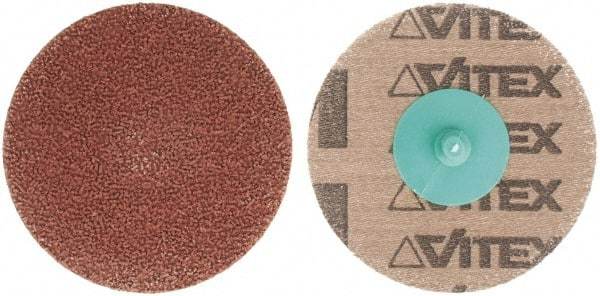 Made in USA - 3" Disc Diam, 240 Grit, Aluminum Oxide Quick Change Disc - Type R Attaching System, Coated, Brown, Very Fine Grade - Apex Tool & Supply