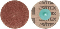 Made in USA - 3" Disc Diam, 240 Grit, Aluminum Oxide Quick Change Disc - Type R Attaching System, Coated, Brown, Very Fine Grade - Apex Tool & Supply