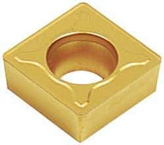 Hertel - CCMT32.50.5 LF Grade HC210 Carbide Turning Insert - TiN Finish, 80° Diamond, 3/8" Inscr Circle, 5/32" Thick, 0.0079" Corner Radius - Apex Tool & Supply