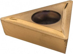 Hertel - TPMT21.51 LF Grade HC210 Carbide Turning Insert - TiN Finish, 60° Triangle, 1/4" Inscr Circle, 3/32" Thick, 1/64" Corner Radius - Apex Tool & Supply