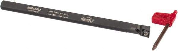 Hertel - 0.48" Min Bore Diam, 6" OAL, 3/8" Shank Diam, A-SCLP Indexable Boring Bar - CP.. Insert, Screw Holding Method - Apex Tool & Supply