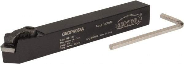 Hertel - CSDP, Neutral Cut, 1/2" Shank Height x 1/2" Shank Width, Positive Rake Indexable Turning Toolholder - 4" OAL, SP.. 322 Insert Compatibility, Series Clamp Type - Apex Tool & Supply