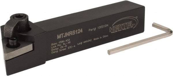 Hertel - MTJN, Right Hand Cut, 3° Lead Angle, 3/4" Shank Height x 3/4" Shank Width, Negative Rake Indexable Turning Toolholder - 4-1/2" OAL, TN..43. Insert Compatibility, Series Multi-Option - Apex Tool & Supply
