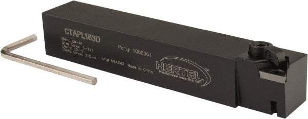 Hertel - CTAP, Left Hand Cut, 3° Lead Angle, 1" Shank Height x 1" Shank Width, Positive Rake Indexable Turning Toolholder - 6" OAL, TP..32 Insert Compatibility, Series Clamp Type - Apex Tool & Supply