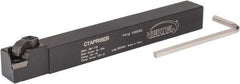 Hertel - CTAP, Right Hand Cut, 3° Lead Angle, 1/2" Shank Height x 1/2" Shank Width, Positive Rake Indexable Turning Toolholder - 4-1/2" OAL, TP..22 Insert Compatibility, Series Clamp Type - Apex Tool & Supply
