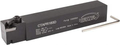 Hertel - CTAP, Right Hand Cut, 3° Lead Angle, 1" Shank Height x 1" Shank Width, Positive Rake Indexable Turning Toolholder - 6" OAL, TP..32 Insert Compatibility, Series Clamp Type - Apex Tool & Supply