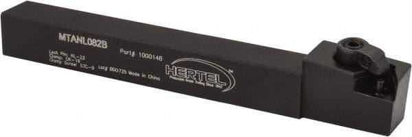 Hertel - MTAN, Left Hand Cut, 3° Lead Angle, 1/2" Shank Height x 1/2" Shank Width, Negative Rake Indexable Turning Toolholder - 4-1/2" OAL, TN..22. Insert Compatibility, Series Multi-Option - Apex Tool & Supply