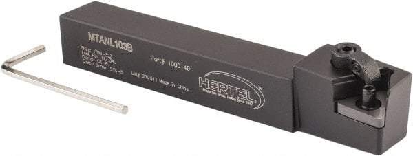 Hertel - MTAN, Left Hand Cut, 3° Lead Angle, 5/8" Shank Height x 5/8" Shank Width, Negative Rake Indexable Turning Toolholder - 4-1/2" OAL, TN..33. Insert Compatibility, Series Multi-Option - Apex Tool & Supply