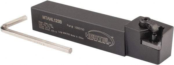 Hertel - MTAN, Left Hand Cut, 3° Lead Angle, 3/4" Shank Height x 3/4" Shank Width, Negative Rake Indexable Turning Toolholder - 4-1/2" OAL, TN..33. Insert Compatibility, Screw or Clamp Holding Method - Apex Tool & Supply
