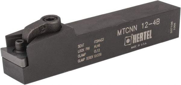 Hertel - MTCN, Neutral Cut, 0° Lead Angle, 3/4" Shank Height x 3/4" Shank Width, Negative Rake Indexable Turning Toolholder - 6" OAL, TN..43. Insert Compatibility, Series Multi-Option - Apex Tool & Supply