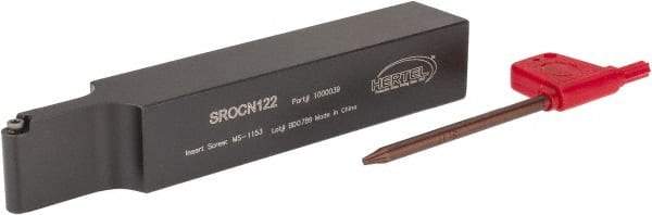 Hertel - SROC, Neutral Cut, 0° Lead Angle, 3/4" Shank Height x 3/4" Shank Width, Neutral Rake Indexable Turning Toolholder - 4-1/2" OAL, RC..21.5. Insert Compatibility, Series Screw-Type - Apex Tool & Supply