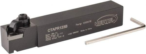 Hertel - CTAP, Right Hand Cut, 3° Lead Angle, 3/4" Shank Height x 3/4" Shank Width, Neutral Rake Indexable Turning Toolholder - 4-1/2" OAL, TP..32. Insert Compatibility, Series Clamp Type - Apex Tool & Supply
