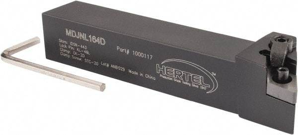 Hertel - MDJN, Left Hand Cut, 3° Lead Angle, 1" Shank Height x 1" Shank Width, Negative Rake Indexable Turning Toolholder - 6" OAL, DN..43. Insert Compatibility, Series Multi-Option - Apex Tool & Supply