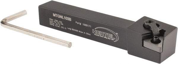 Hertel - MTGN, Left Hand Cut, 3° Lead Angle, 5/8" Shank Height x 5/8" Shank Width, Negative Rake Indexable Turning Toolholder - 4-1/2" OAL, TN..33. Insert Compatibility, Series Multi-Option - Apex Tool & Supply