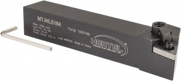 Hertel - MTJN, Left Hand Cut, 3° Lead Angle, 1" Shank Height x 1" Shank Width, Negative Rake Indexable Turning Toolholder - 6" OAL, TN..33. Insert Compatibility, Series Multi-Option - Apex Tool & Supply