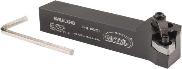 Hertel - MWLN, Left Hand Cut, 5° Lead Angle, 3/4" Shank Height x 3/4" Shank Width, Negative Rake Indexable Turning Toolholder - 4-1/2" OAL, WN..43. Insert Compatibility, Series Multi-Option - Apex Tool & Supply