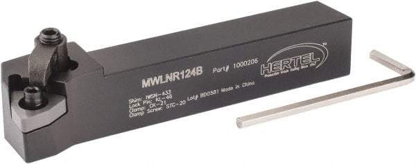 Hertel - MWLN, Right Hand Cut, 5° Lead Angle, 3/4" Shank Height x 3/4" Shank Width, Negative Rake Indexable Turning Toolholder - 4-1/2" OAL, WN..43. Insert Compatibility, Series Multi-Option - Apex Tool & Supply
