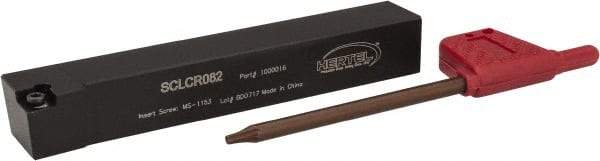 Hertel - SCLC, Right Hand Cut, 5° Lead Angle, 1/2" Shank Height x 1/2" Shank Width, Neutral Rake Indexable Turning Toolholder - 3-1/2" OAL, CC..21.5. Insert Compatibility, Series Screw-Type - Apex Tool & Supply