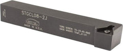 Hertel - STGC, Left Hand Cut, 3° Lead Angle, 1/2" Shank Height x 1/2" Shank Width, Neutral Rake Indexable Turning Toolholder - 3-1/2" OAL, TC..21.5. Insert Compatibility, Series Screw-Type - Apex Tool & Supply