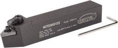 Hertel - MTEN, Neutral Cut, 0° Lead Angle, 3/4" Shank Height x 3/4" Shank Width, Negative Rake Indexable Turning Toolholder - 4-1/2" OAL, TN..33. Insert Compatibility, Series Multi-Option - Apex Tool & Supply