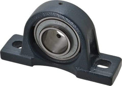 Value Collection - 1-7/16" ID, 3-21/32" OAW x 6-9/16" OAL x 3-21/32" OAH High Temperature Ball Bearing Pillow Block - 3,400 Lb Static Cap, 5,650 Lb Dyn Cap, 5" Btw Mnt Hole Ctrs, 1-7/8" Base-to-Ctr Ht, Cast Iron - Apex Tool & Supply