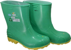 Dunlop Protective Footwear - Men's Size 9-10 Medium Width Steel Knee Boot - Green, PVC Upper, 11" High, Chemical Resistant, Non-Slip - Apex Tool & Supply