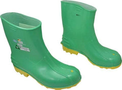 Dunlop Protective Footwear - Men's Size 13-15 Medium Width Steel Knee Boot - Green, PVC Upper, 11" High, Chemical Resistant, Non-Slip - Apex Tool & Supply